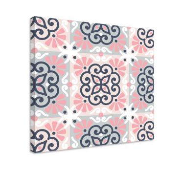 Tablou modern cu motive florale geometrice - TenStickers