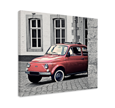 Tablou vintage mașină roșie clasică - TenStickers