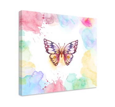Imagine artistică de pânză fluture multicolor - TenStickers