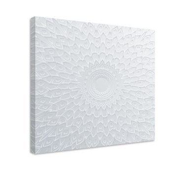 Imagini 3d de artă modernă mandala albă pe pânză - TenStickers