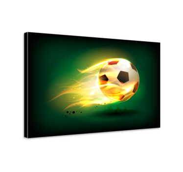 Fotbal cool on fire home canvas print - TenStickers