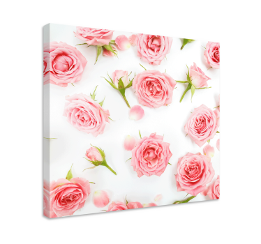 Pânză florală trandafiri roz cool - TenStickers