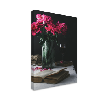 Pahar de vin și vază fructe pânză artă - TenStickers