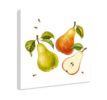 Pere galbene și portocalii fructe pânză artă - TenStickers