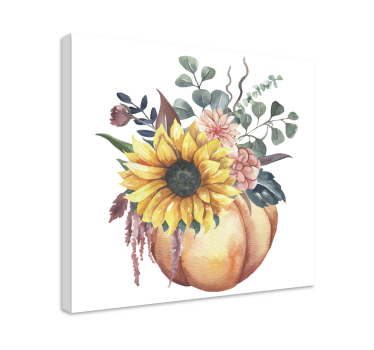 Floarea-soarelui moartă și fructe de dovleac arta pânzei - TenStickers