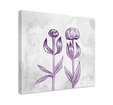 Pânză florală delicată mov - TenStickers