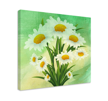 Pânză florală margarete pictate - TenStickers