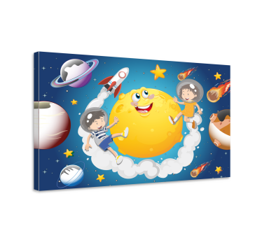 Copii cu desene animate care se joacă în spațiu poze de perete pe - TenStickers
