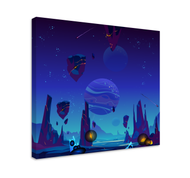 Tablou infantil scenă de aventură cosmică - TenStickers