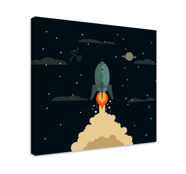 Lansarea rachetelor de desene animate în spațiu imagini de perete - TenStickers