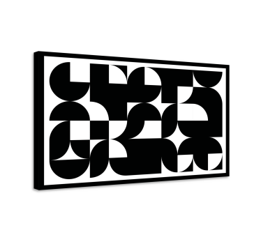 Pânză de perete geometrică de artă neagră abstractă - TenStickers