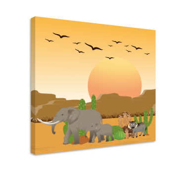 Animale africane în pânza de perete sălbatic pentru acasă - TenStickers