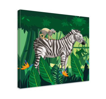 Girafa zebra și maimuță imagini de perete pentru creșă - TenStickers