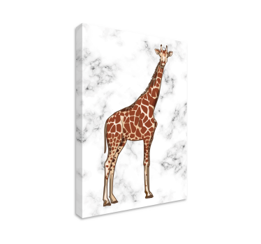 Portret de girafă cu imagini de perete pe fundal de marmură pentr - TenStickers