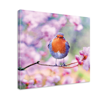 Păsări mici pe un copac înflorit pânză florală - TenStickers