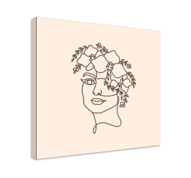 Silueta minimalist femeie drăguță pânză florală - TenStickers