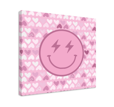 Trăsnet roz fulger smiley imprimeuri de artă modernă pe pânză - TenStickers