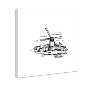 Sat alb-negru desenează imagini de perete pentru creșă - TenStickers