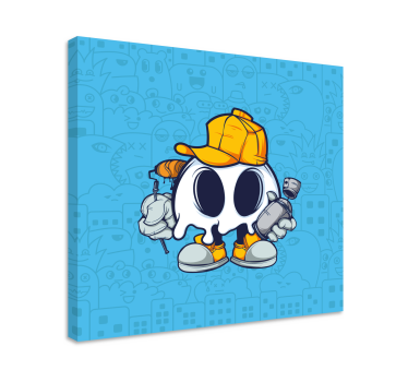 Craniu cool copil graffiti desen animat artă modernă imprimări pe - TenStickers