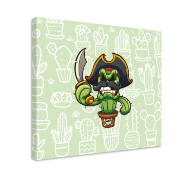 Cactus desen animat pirat artă modernă imprimări pe pânză - TenStickers