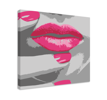 Tablou vintage detaliu buze roz - TenStickers