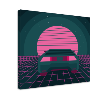 Tablou modern peisaj cu mașini retro - TenStickers