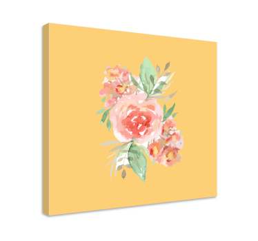 Pictura cu trandafiri galbeni de epocă pânză florală - TenStickers