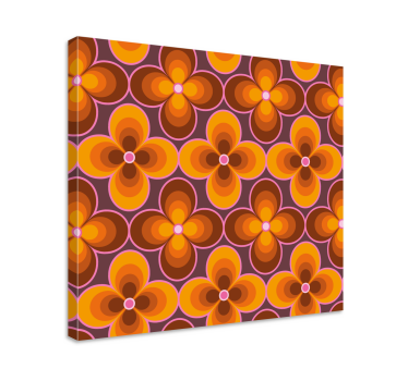 Floare retro model groovy imprimeuri de perete vintage - TenStickers