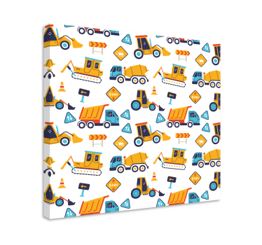 Tablou infantil distracție vehicul de construcții - TenStickers