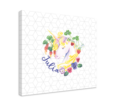 Cap de unicorn peste dale hexagonale amprente de pânză - TenStickers