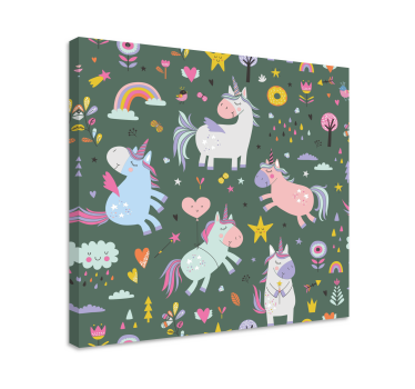 Imagini de perete de desene animate unicorn pentru pepinieră - TenStickers