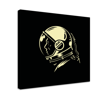 Panza dormitor cosmonaut monocrom vintage - TenStickers