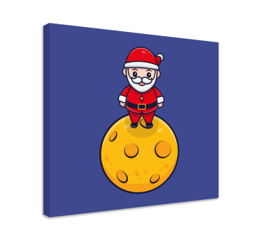 Tablou infantil moș crăciun pe lună - TenStickers