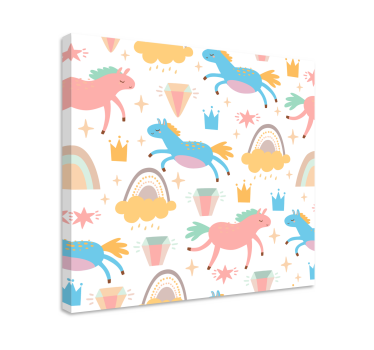 Imagini de perete drăguțe cu unicorni și curcubee pentru creșă - TenStickers