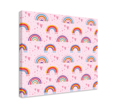 Puncte roz și imagini colorate ale pereților curcubeilor pentru c - TenStickers