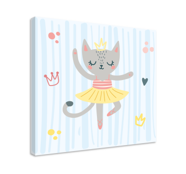 Poze de perete din desene animate pisica balerina pentru cresa - TenStickers