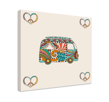 Tablou vintage model cu furgonete colorate - TenStickers