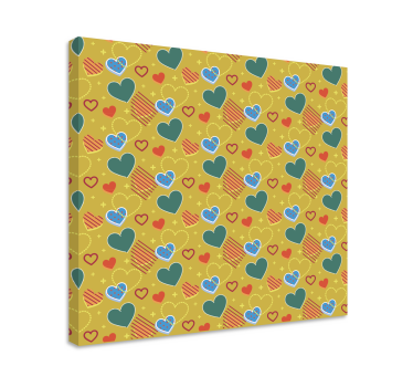 Inimi de desene animate colorate cu amprente de perete vintage - TenStickers