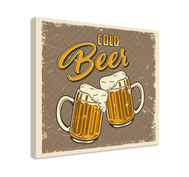Bere rece retro cu efect murdar imprimeu pânză restaurant - TenStickers