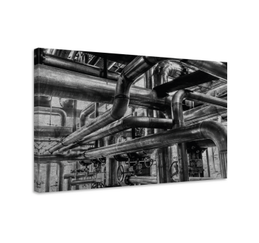 Perete industrial de beton cu tevi imprime arta moderna pe panza - TenStickers