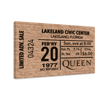 Tablou vintage bilet la concert queen - TenStickers