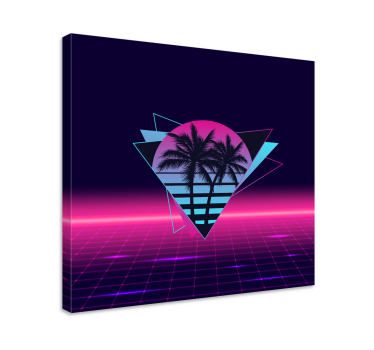 Imprimeuri de perete vintage palmier stil vaporwave - TenStickers
