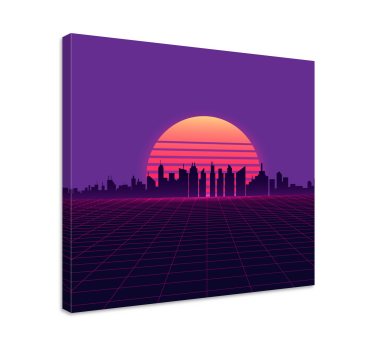 Imprimeuri de perete vintage în stilul anilor 80 vaporwave sunset - TenStickers