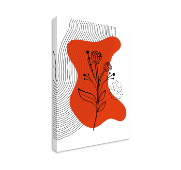 Tablou flori silueta florală abstractă - TenStickers