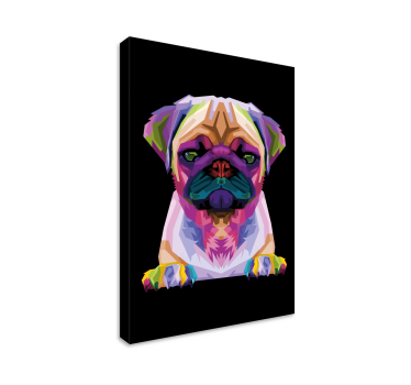 Geometric-animale drăguț câine imagini pe pânză - TenStickers