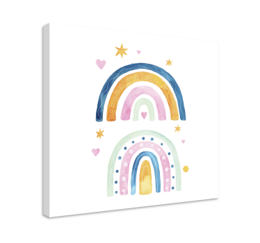 Tablou infantil aranjament colorat cu curcubeu - TenStickers