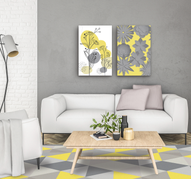 Tablou flori silueta florală - TenStickers