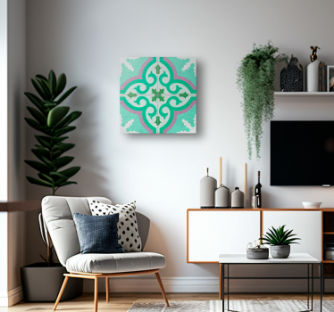 Tablou vintage gresie hidraulică verde - TenStickers