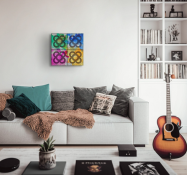 Tablou vintage placă de piatră coloratăPlacă de piatră viu colora - TenStickers