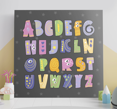 Alfabet colorat literă pânză artă de perete - TenStickers